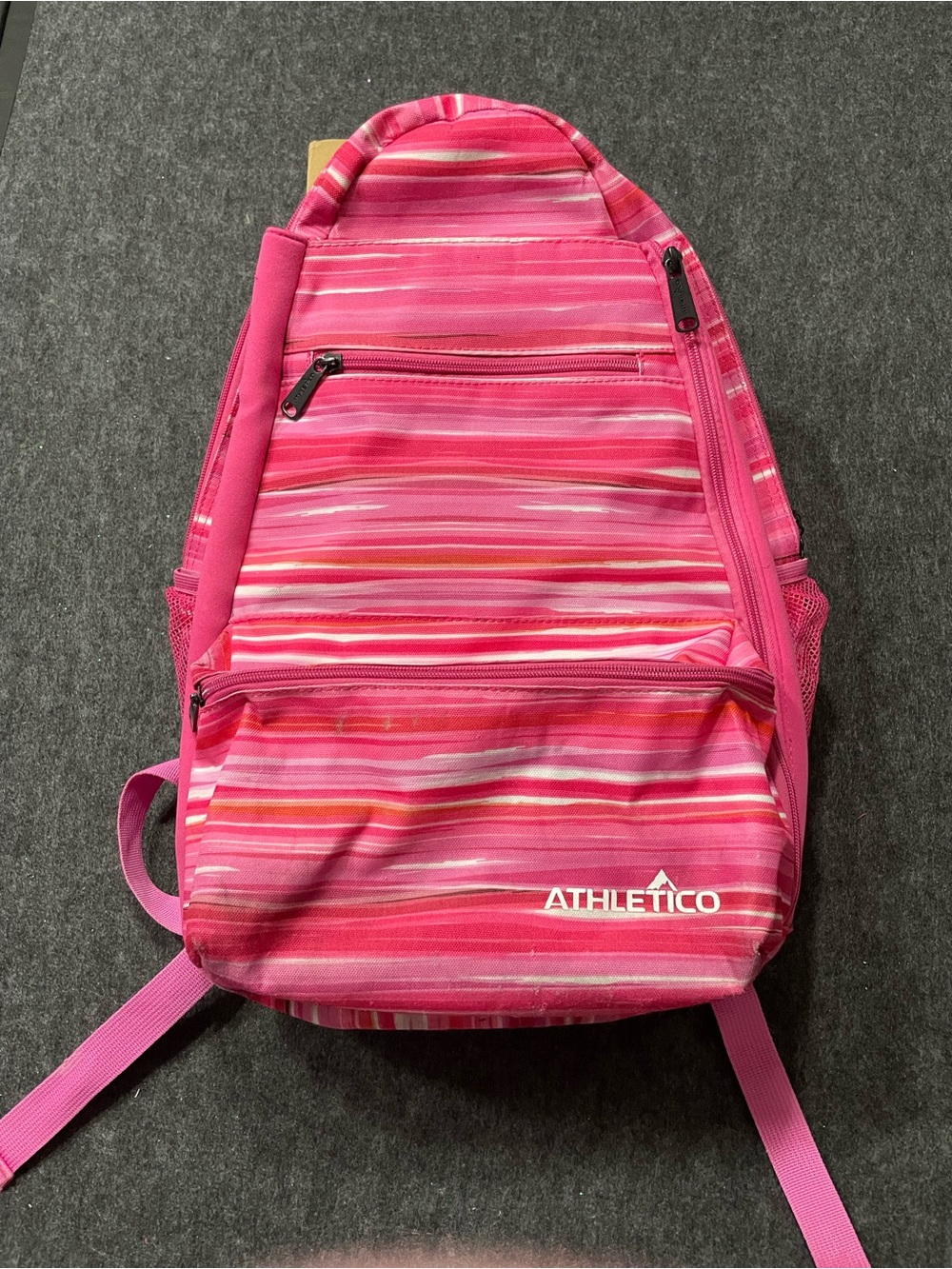 Pink Striped Backpack
